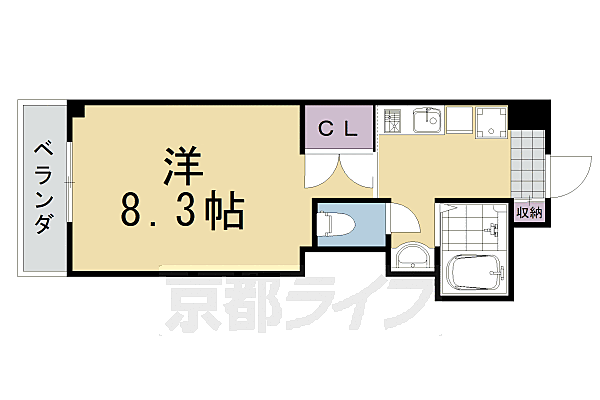 コンポート松尾 302｜京都府京都市西京区松尾大利町(賃貸マンション1K・3階・24.07㎡)の写真 その2