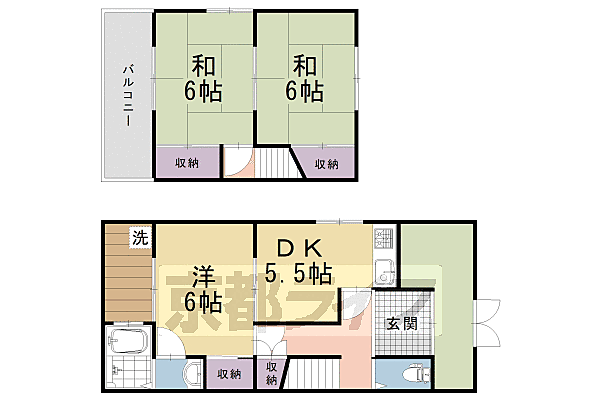 京都府長岡京市天神1丁目(賃貸一戸建3DK・--・57.34㎡)の写真 その2