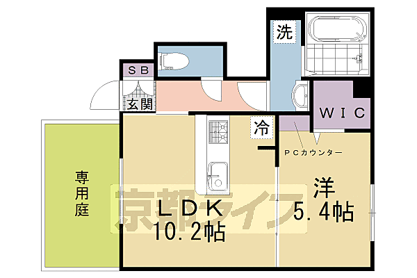 （仮称）Ｄ－ｒｏｏｍ西ノ京月光町 103｜京都府京都市中京区西ノ京西月光町(賃貸アパート1LDK・1階・39.48㎡)の写真 その2