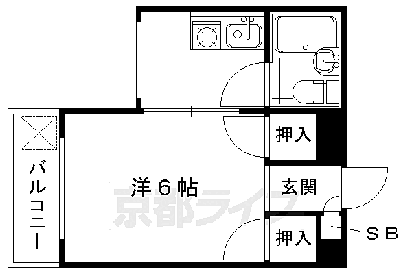 ベール天神川 204｜京都府京都市右京区太秦森ケ前町(賃貸マンション1K・2階・19.84㎡)の写真 その2