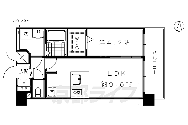 プレサンス　ＴＨＥ　ＫＹＯＴＯ　華苑 504｜京都府京都市南区東九条西河辺町(賃貸マンション1LDK・5階・34.80㎡)の写真 その2