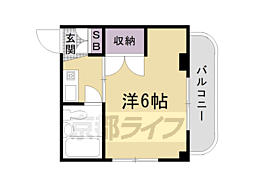西ノ京ハイツ 4階1Kの間取り