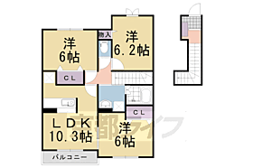 京都府長岡京市調子1丁目（賃貸アパート3LDK・2階・66.80㎡） その2