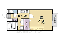 JR東海道・山陽本線 長岡京駅 徒歩9分の賃貸アパート 1階1Kの間取り