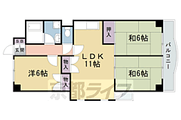 グレイスヴィラ阿部 8階3LDKの間取り