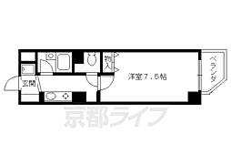 大晋メゾネ四条大宮 4階1Kの間取り