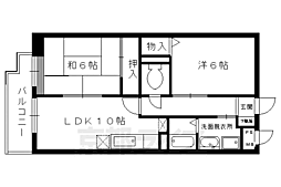 イスターナ吉祥院 4階2LDKの間取り