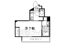 ランフォート西院 3階1Kの間取り