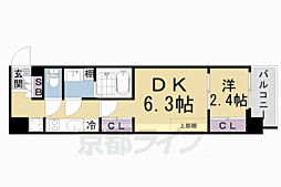ソルテラス京都洛南 3階1DKの間取り