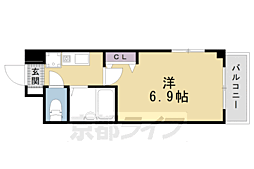 プレサンス京都二条城前 3階1Kの間取り