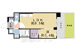 ソルテラス京都ＪＵＪＯ薫 1階1LDKの間取り
