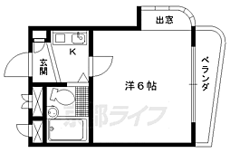 阪急京都本線 長岡天神駅 徒歩7分の賃貸マンション 2階1Kの間取り