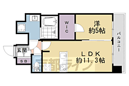 プレサンス十条凛華 5階1LDKの間取り