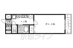 JR東海道・山陽本線 西大路駅 徒歩20分の賃貸マンション 5階1Kの間取り