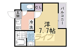 ＥＮ西ノ京二条 4階1Kの間取り