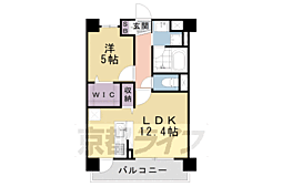 グランツ京都南 1階1LDKの間取り