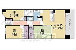 JR東海道・山陽本線 桂川駅 徒歩8分の賃貸マンション 4階3LDKの間取り
