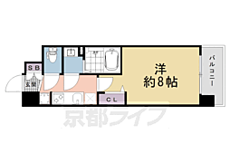 ソルテラス京都ＪＵＪＯ華 5階1Kの間取り