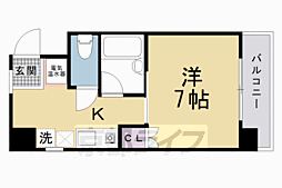 JR山陰本線 丹波口駅 徒歩3分の賃貸マンション 3階1Kの間取り
