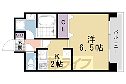 エヴァーステージ京都二条 2階1Kの間取り