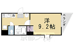 レ・ゼフィール 3階1Kの間取り