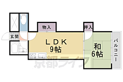 阪急京都本線 東向日駅 徒歩12分の賃貸マンション 2階1LDKの間取り