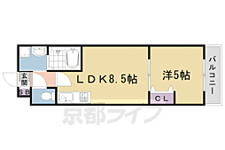 ＰＲＥＳＴＩＧＥ京都二条 4階1LDKの間取り