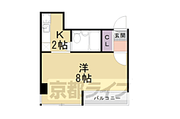ＣＡＳＡ聚楽 4階1Kの間取り