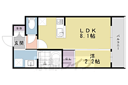 アドバンス京都リエートII 5階1LDKの間取り