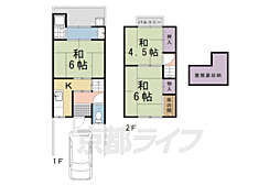 阪急京都本線 西向日駅 徒歩23分の賃貸テラスハウス 3Kの間取り