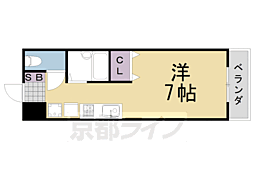 パルテール桂 1階1Kの間取り