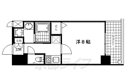 阪急京都本線 大宮駅 徒歩8分の賃貸マンション 2階1Kの間取り