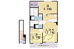 ココット　ヤギ 2階2LDKの間取り