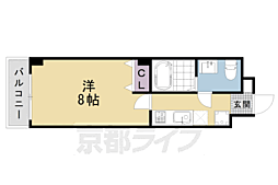 フラッティ壬生坊城 4階1Kの間取り