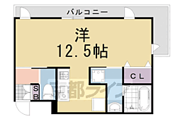 リラクセ大枝 1Kの間取図画像