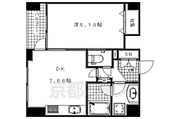 エクセルコート京都五条坂 1DKの間取図画像