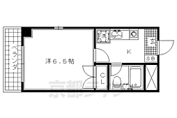 メゾン伊藤 1Kの間取図画像