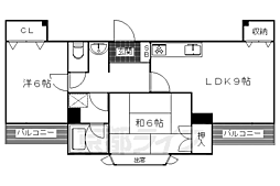 プレジデントコート 2DKの間取図画像