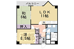 サンフローラ山科 2LDKの間取図画像