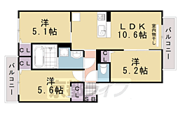ウッズ荒塚 3LDKの間取図画像