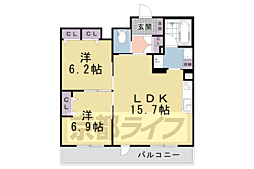 インサイトルポ山科新十条 2LDKの間取図画像