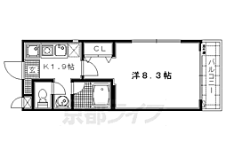 オフージュ葛野 1Kの間取図画像