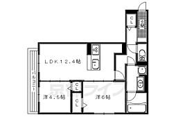 セジュール狛田 2LDKの間取図画像