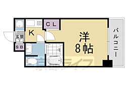 リーガル京都河原町五条 1Kの間取図画像