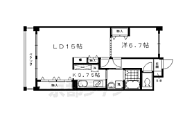 メルベーユ346 1LDKの間取図画像