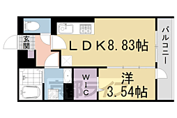 アイル京都宇治西 1LDKの間取図画像