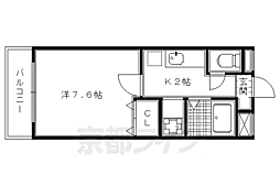 ヴァンセット 1Kの間取図画像