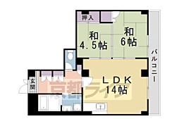 第2メゾンナカジマ 2LDKの間取図画像
