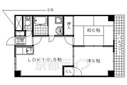 エスポワール21 2LDKの間取図画像