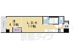 スワンズ京都東寺ガーデン 1LDKの間取図画像